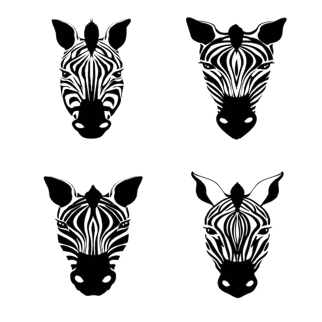 Векторная иллюстрация абстрактной головы зебры на белом фоне