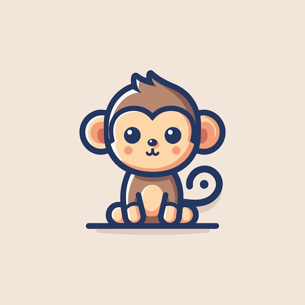 Vector illustration of an adorable monkey