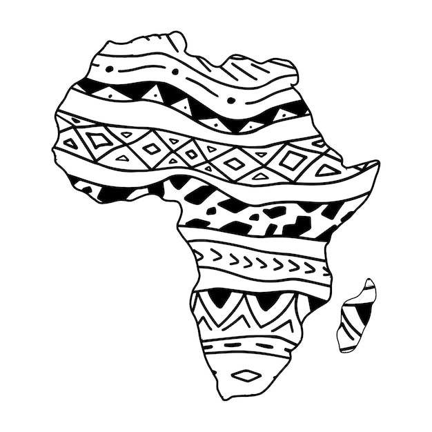 Vector vector illustration of africa with ethnic tribal african style ornament pattern