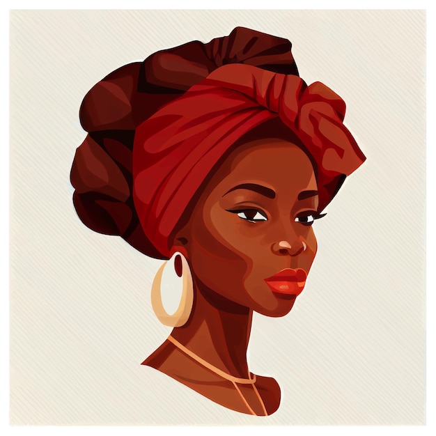 Vector illustration of african woman drinking hot coffee or tea isolate