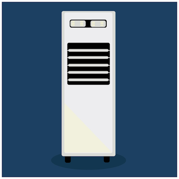 Векторная иллюстрация воздушного охладителя Электрическая машина Бытовая техника