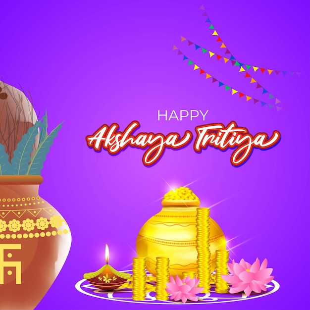 Vector illustration of akshaya tritiya banner