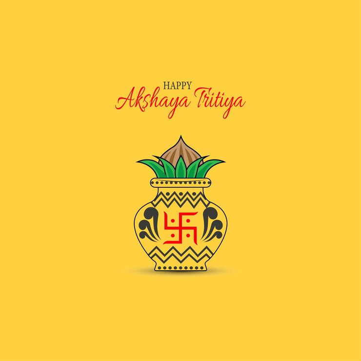 वेक्टर vector illustration of akshaya tritiya celebration with a golden kalash gold bar and gold coins