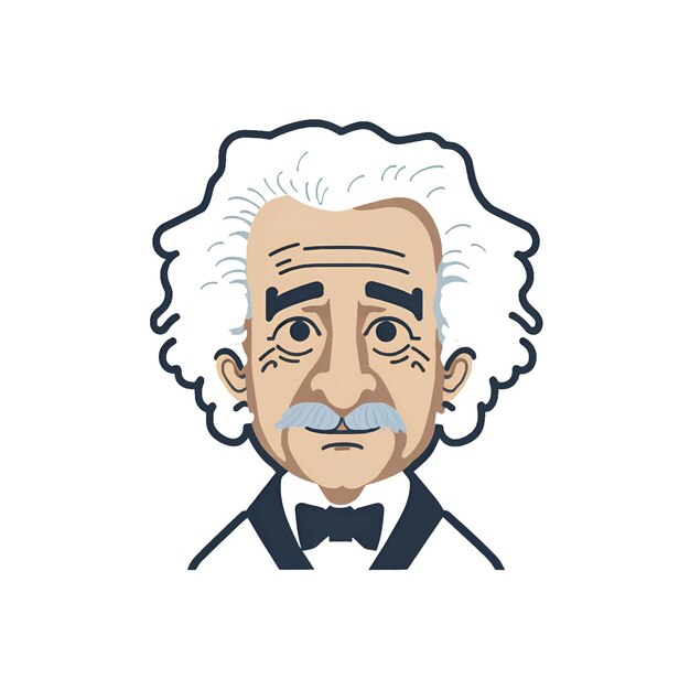 Vettore illustrazione vettoriale di albert einstein su sfondo bianco