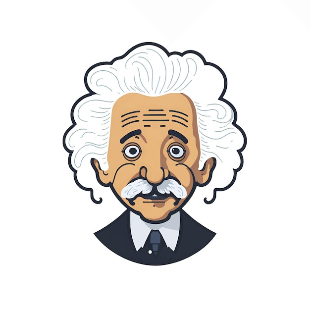 Vector vector illustration of albert einstein on white background