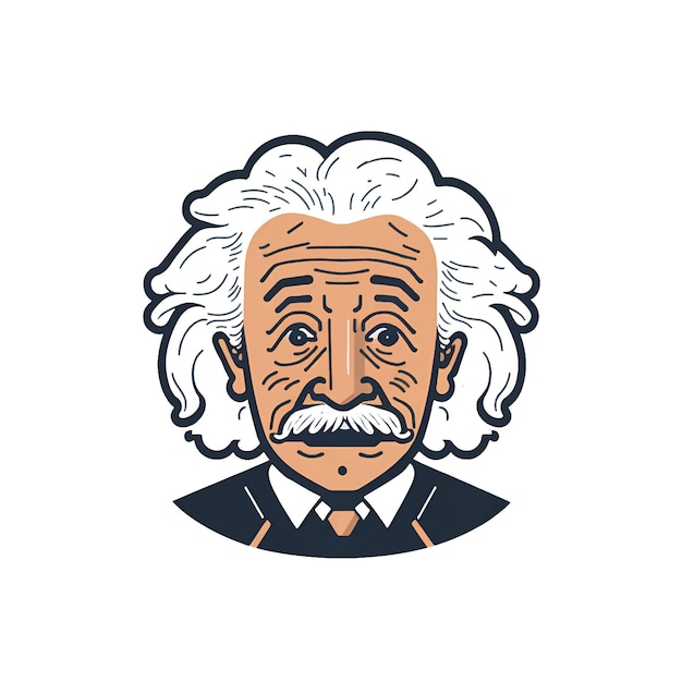 Vector vector illustration of albert einstein on white background