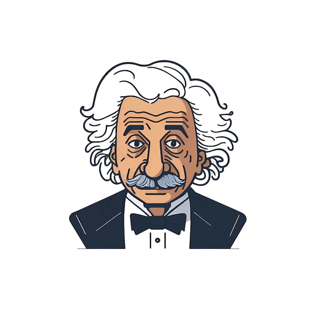 Vector vector illustration of albert einstein on white background