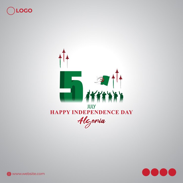 Vector illustration of Algeria Independence Day 5 July social media story feed mockup template