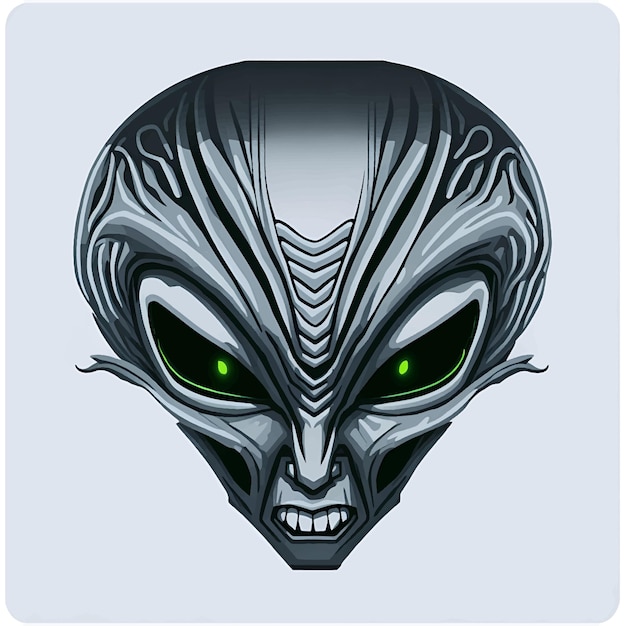 Illustrazione vettoriale di testa aliena