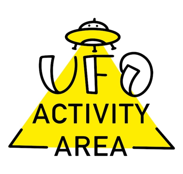 Vector illustration alien invasion with the words ufo activity area