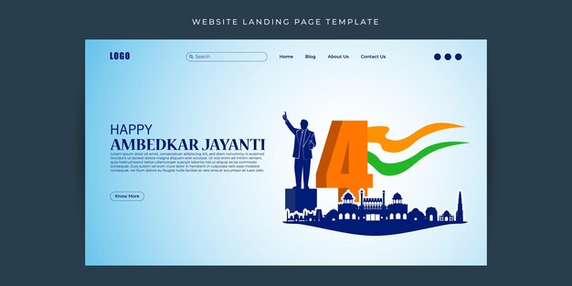 Illustrazione vettoriale di ambedkar jayanti pagina di destinazione del sito web