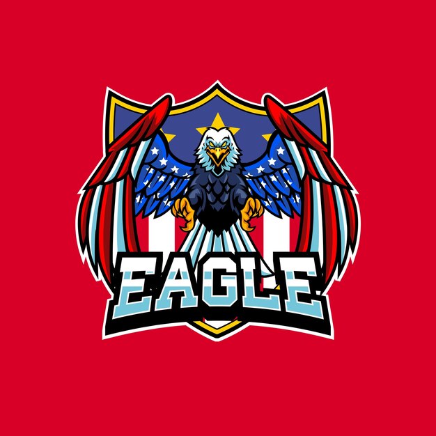 Vector vector illustration of american flag painted bald eagle with premium quality stock