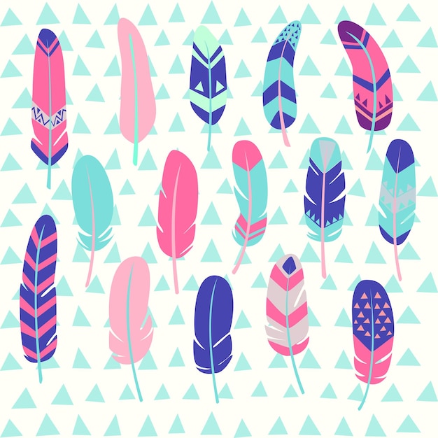 Vector vector illustration american native feather for seamless pattern background in cute cartoon style