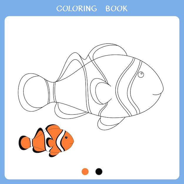 Vector illustration of amphiprion for coloring book