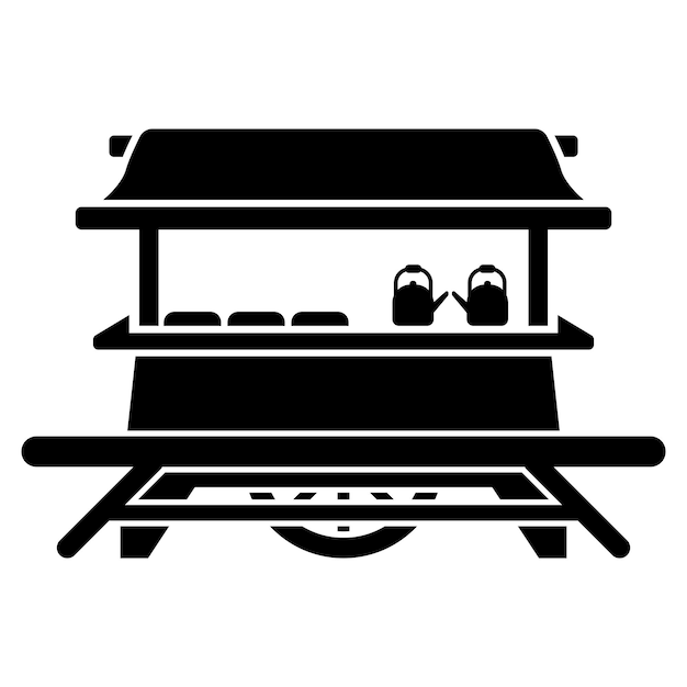 Vector Illustration for Angkringan food stall logo Angkringan is a traditional food stall in Indonesia Suitable for angringan food stall and cafe