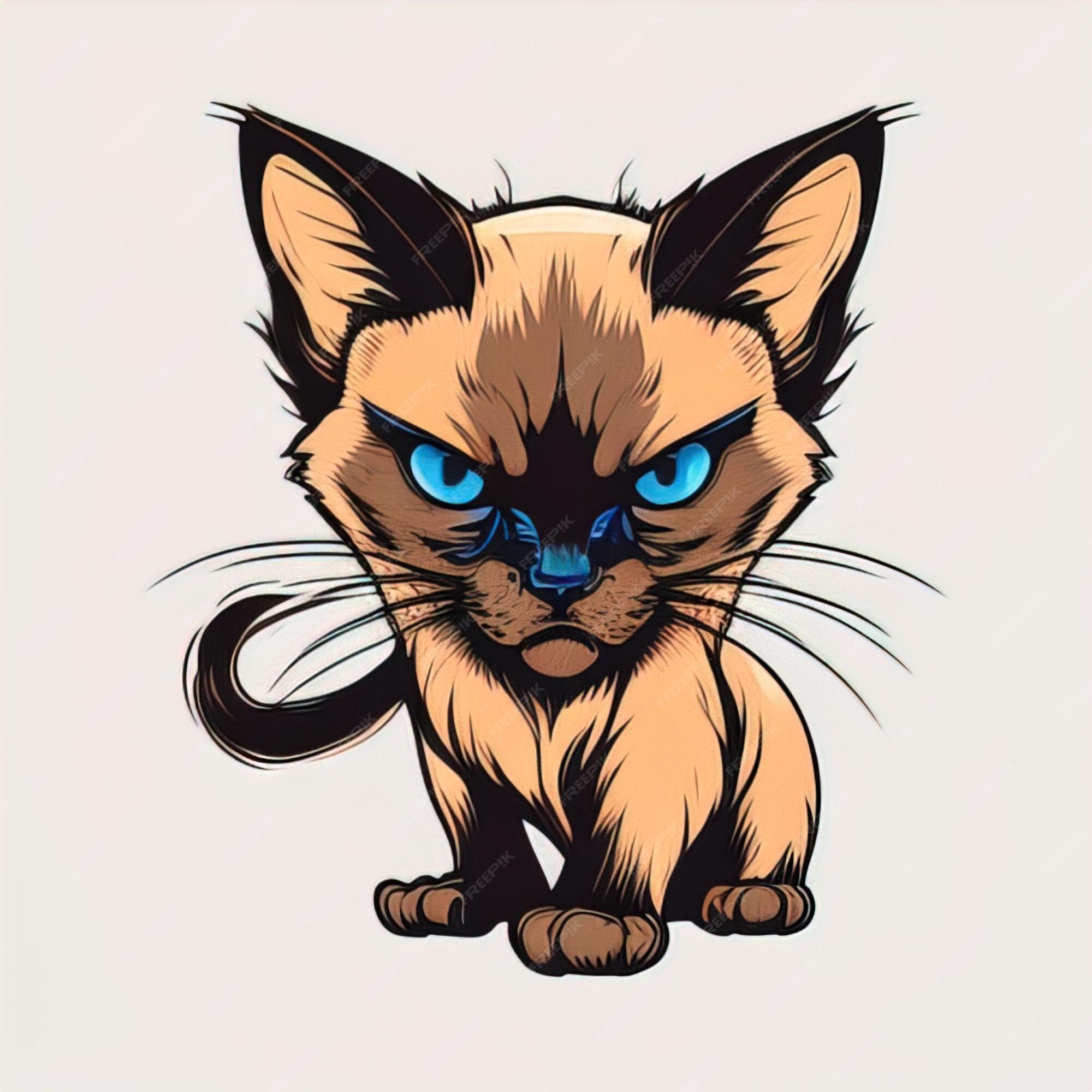 Angry Siamese Cat Gráfico por danmoroboshi · Creative Fabrica