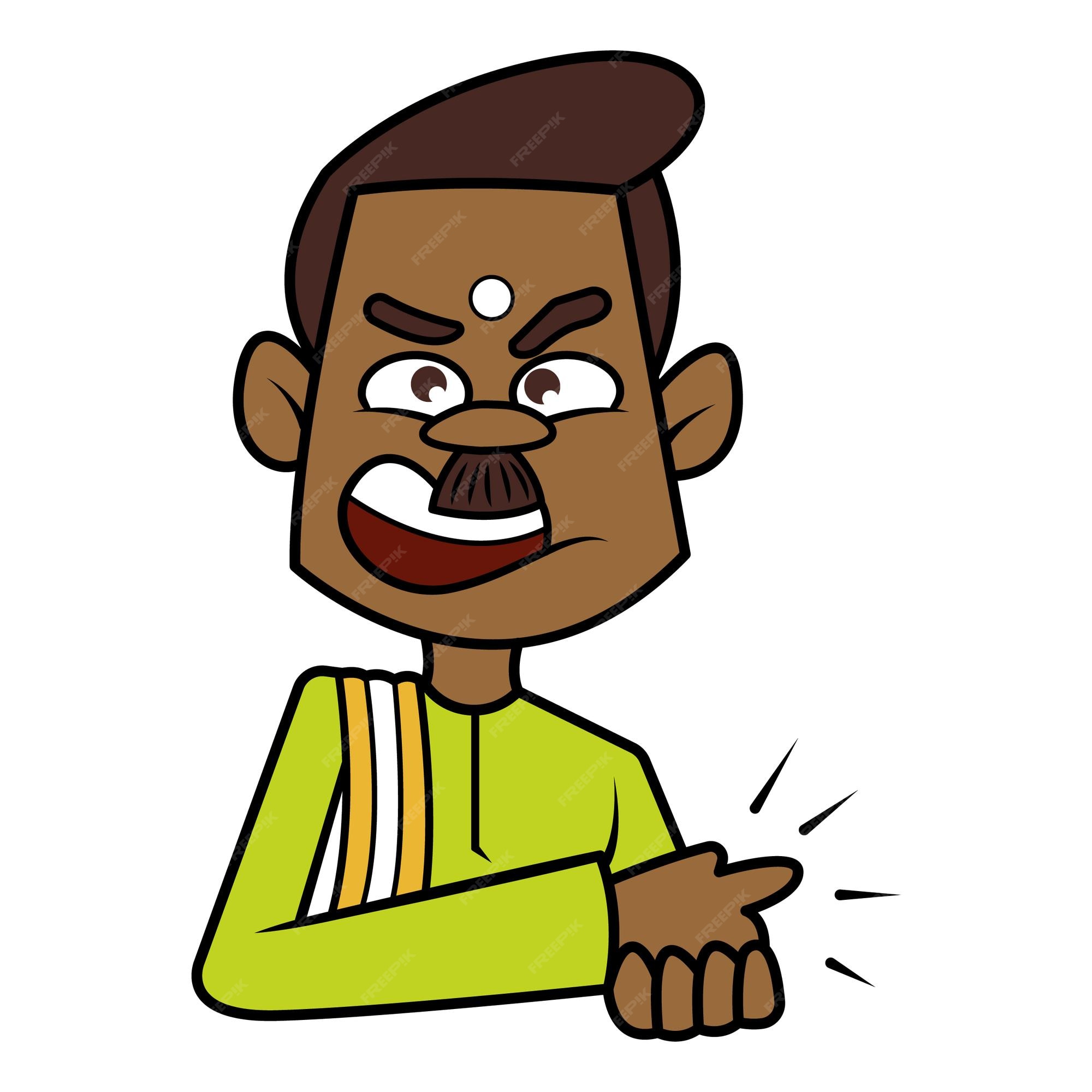 Premium Vector | Vector illustration of a angry south indian man Premium Vector | Vector illustration of a angry south indian man