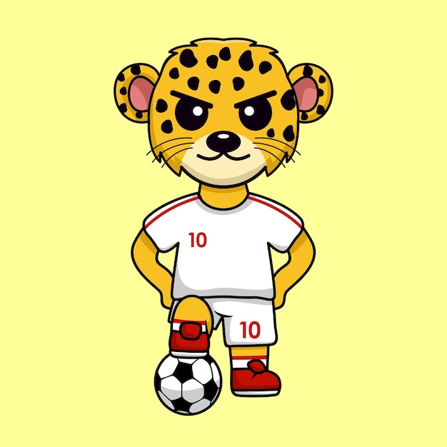 ワールド カップでサッカー ジャージを着ている動物キャラクターのベクトル イラスト