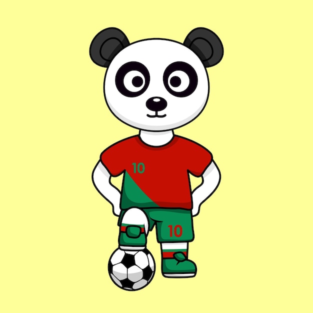 Vector illustration of the animal character wearing a soccer jersey at the world cup