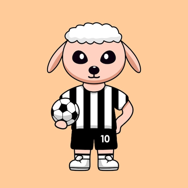 Vector vector illustration of the animal character wearing a soccer jersey at the world cup