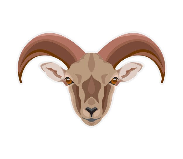 Vector vector illustration of animal goat head