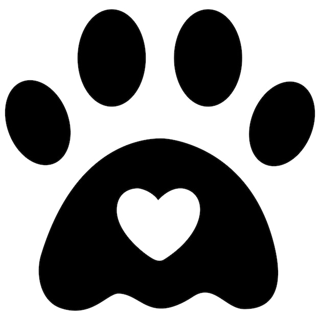 Vector vector illustration of an animal paw or footprint on a transparent background