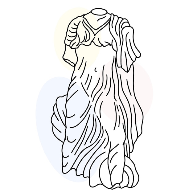 Vector vector illustration of antique statue of woman