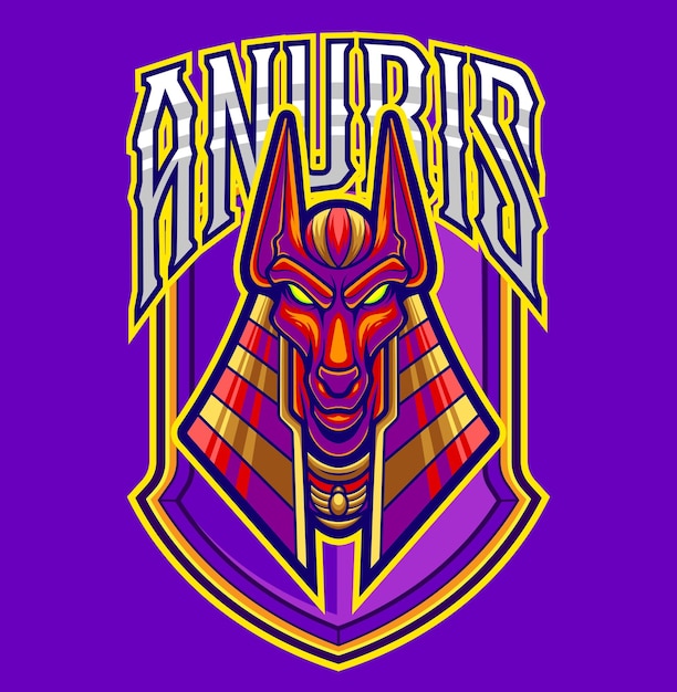 Vector vector illustration of anubis egyptian god mascot logo template