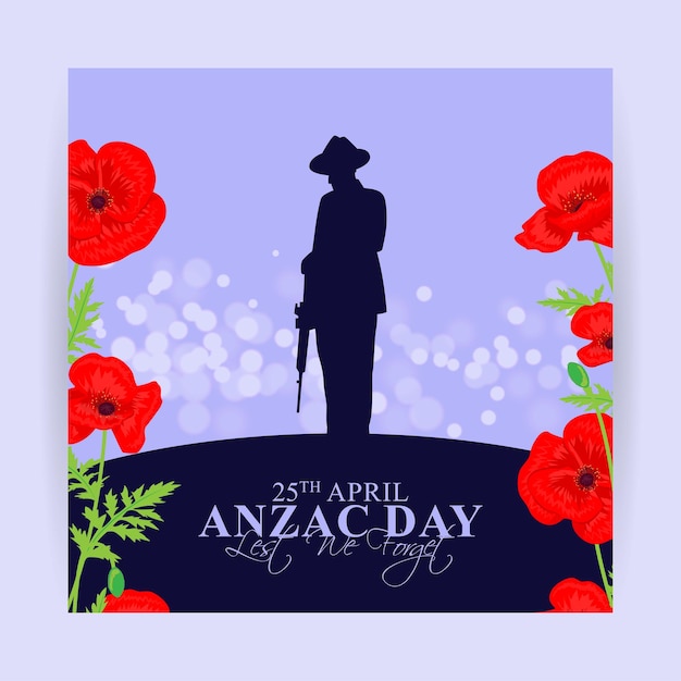 Vector vector illustration of anzac day banner