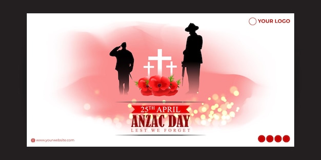 Vector illustration of Anzac Day social media story feed mockup template