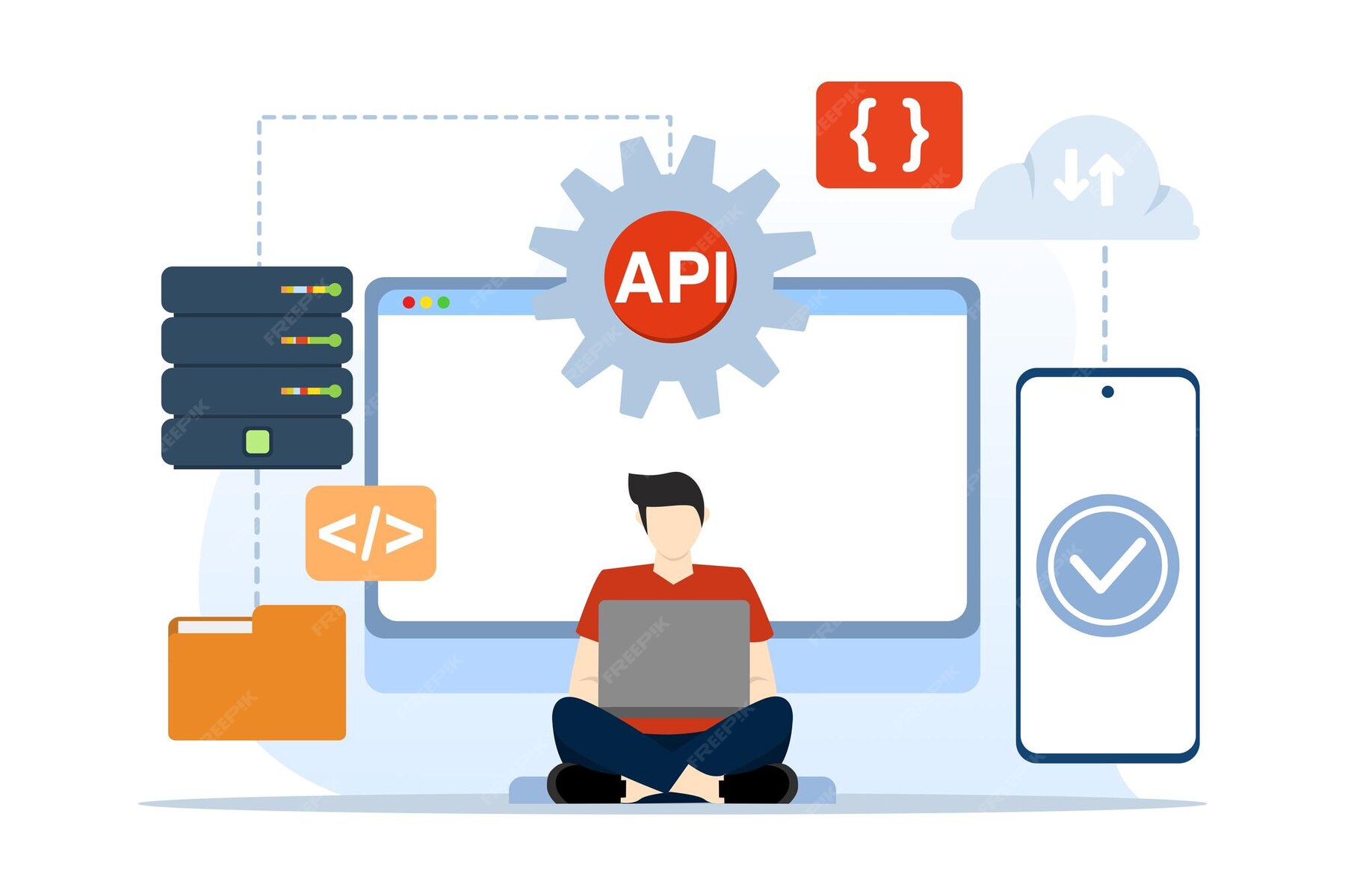 Premium Vector | Vector illustration of API Application programming ...