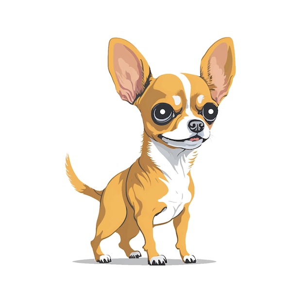 Vector vector illustration of apple head chihuahua on white background