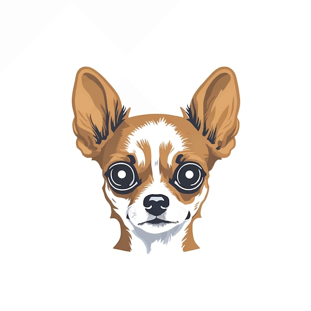 Vector vector illustration of apple head chihuahua on white background