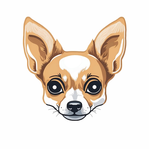 Vector illustration of apple head chihuahua on white background