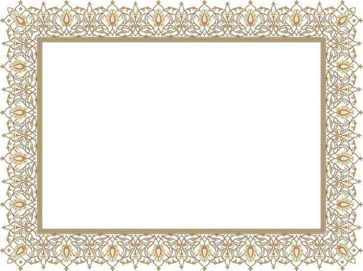 Vector illustration for arabic floral frame Traditional Islamic design