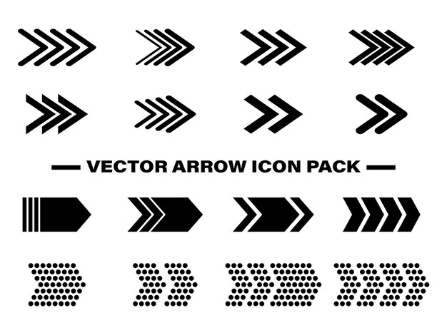 Vector illustration of arrow icons set