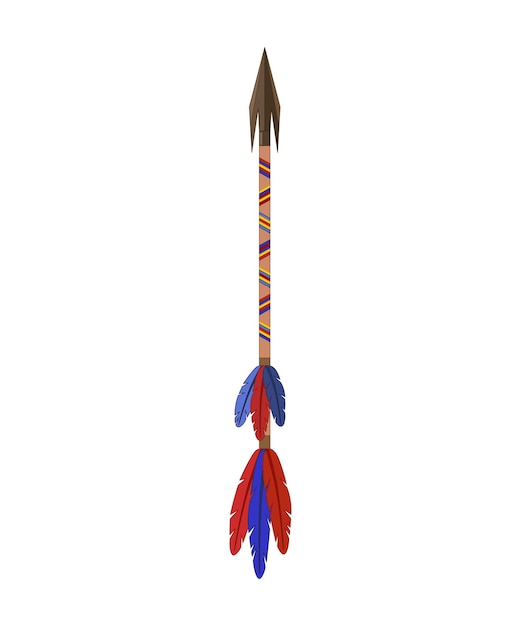 Векторная иллюстрация стрелки с перьями