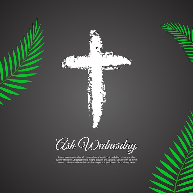 Vector illustration of Ash Wednesday Christian holy day banner