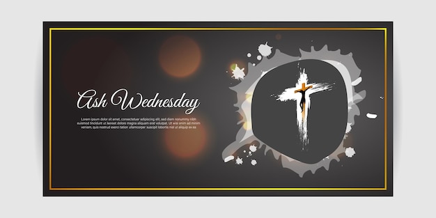 Vector illustration of Ash Wednesday Christian holy day banner