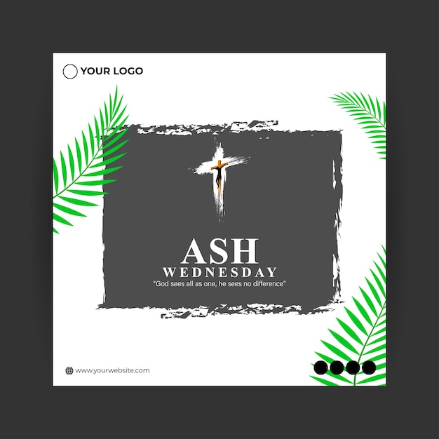 Vector illustration of ash wednesday christian holy day banner