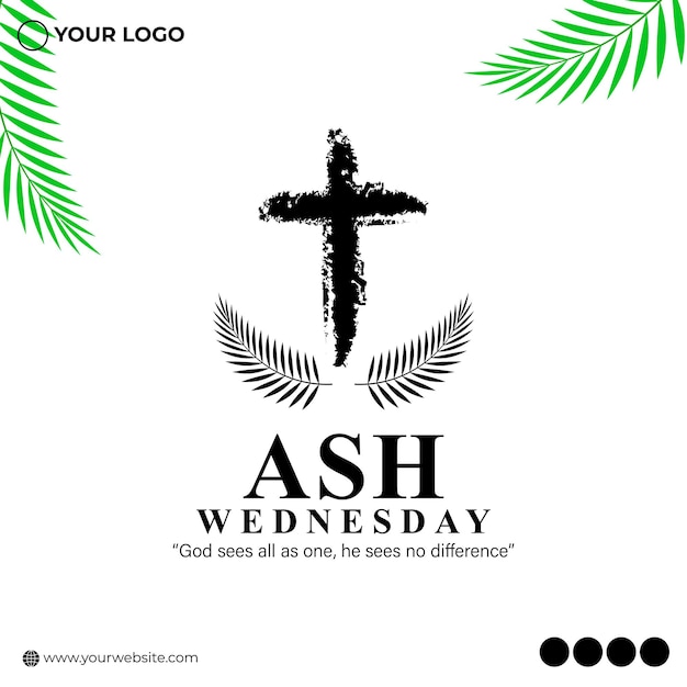 Vector illustration of Ash Wednesday Christian holy day banner