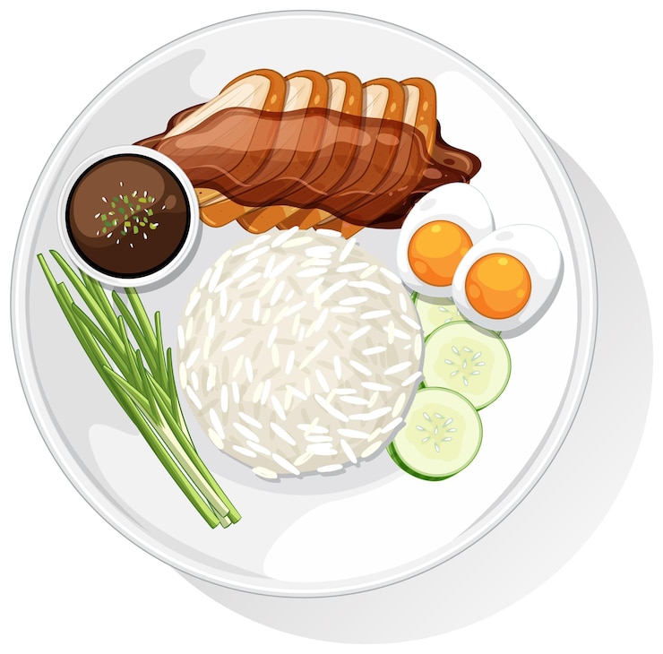Vector vector illustration of asian cuisine dish