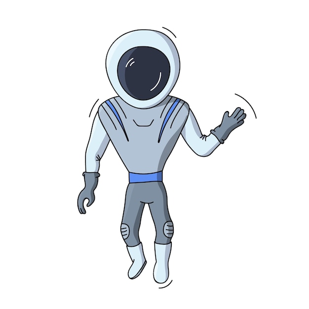 Vector illustration of astronaut floating in space. Planet exploration concept