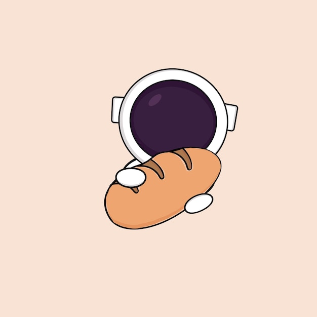 vector illustration astronaut  hug cute meat sausage