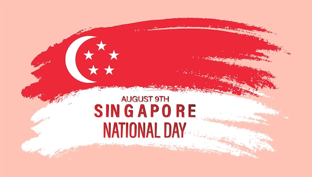 Vector Illustration of August 9th Singapore's independence day citystate Singapore National Day