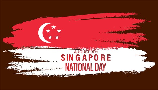 Vector vector illustration of august 9th singapore's independence day citystate singapore national day