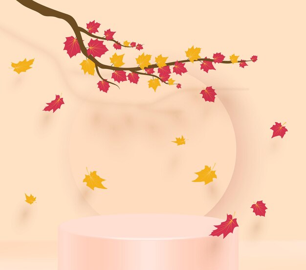 Vector illustration of an autumn design branch fall leaves. vector illustration.