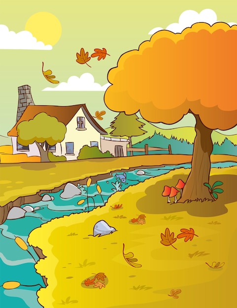 vector illustration of autumn landscape
