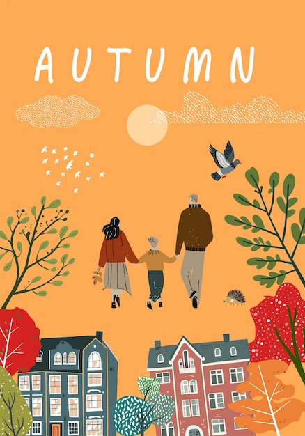 Vector vector illustration of the autumn season