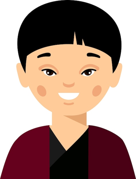 Vector illustration of avatar chinese children boy girl people